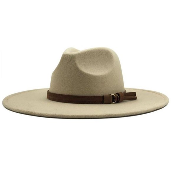 The House Of Gentry Accessories - Beige Felt Wide Brim Hat
